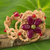 Beaded flower bracelet, 'Blossoming Stargazer' - Artisan Crafted Earrings with Dark Pink Gemstone Flower thumbail