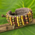 Unakite and jasper beaded bracelet, 'Ethnic Parallels' - Artisan Crafted Multi Gem Beaded Wristband Bracelet thumbail