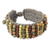 Unakite and jasper beaded bracelet, 'Ethnic Parallels' - Artisan Crafted Multi Gem Beaded Wristband Bracelet (image 2a) thumbail