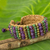 Unakite and amethyst beaded bracelet, 'Ethnic Parallels' - Crocheted Bracelet with Unakite, Amethyst and Quartz thumbail