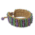 Unakite and amethyst beaded bracelet, 'Ethnic Parallels' - Crocheted Bracelet with Unakite, Amethyst and Quartz (image 2a) thumbail