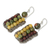 Unakite and jasper beaded earrings, 'Ethnic Parallels' - Crocheted Earrings with Unakite, Jasper and Quartz (image 2b) thumbail