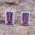 Amethyst stud earrings, 'Spring Lilac' - Classic Stud Earrings with Amethyst and Sterling 925 Silver (image 2) thumbail