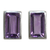 Amethyst stud earrings, 'Spring Lilac' - Classic Stud Earrings with Amethyst and Sterling 925 Silver (image 2b) thumbail