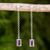 Amethyst dangle earrings, 'Spring Lilac' - Artisan Crafted Sterling Silver and Amethyst Dangle Earrings thumbail