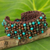 Multi-gem beaded bracelet, 'Brown Jazz Combo' - Quartz Jasper Calcite Hand Crocheted Wristband Bracelet thumbail