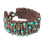 Multi-gem beaded bracelet, 'Brown Jazz Combo' - Quartz Jasper Calcite Hand Crocheted Wristband Bracelet (image 2a) thumbail