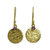 Gold plated amethyst dangle earrings, 'Purple Harvest Moon' - Artisan Crafted 24k Gold Plated Amethyst Earrings Thailand thumbail