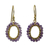 Gold plated amethyst dangle earrings, 'Treasure' - 24k Gold Plated Hand Knotted Amethyst Earrings from Thailand