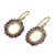 Gold plated amethyst dangle earrings, 'Treasure' - 24k Gold Plated Hand Knotted Amethyst Earrings from Thailand (image 2b) thumbail
