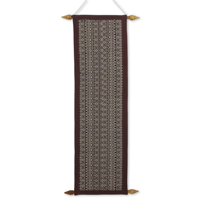 Fair Trade Thai Brown and White Cotton Wall Hanging