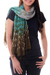 Tie-dyed scarf, 'Fabulous Tropics' - Blue Green Ombre Tie Dye Crinkled Scarf Crafted by Hand