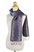 Rayon and silk blend scarf, 'Grey Purple Bouquet' - Two-tone Floral Pattern Hand Woven Scarf from Thailand (image 2c) thumbail