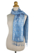 Rayon and silk blend scarf, 'Blue Bouquet' - Fair Trade Floral Blue Scarf from Thailand (image 2b) thumbail