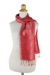 Rayon and silk blend scarf, 'Crimson Bouquet' - Red Floral Rayon and Silk Thai Scarf (image 2) thumbail