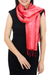 Rayon and silk blend scarf, 'Crimson Bouquet' - Red Floral Rayon and Silk Thai Scarf thumbail