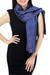 Rayon and silk blend scarf, 'Navy Blue Bouquet' - Dark Blue Woven Floral Scarf from Thailand thumbail