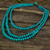 Wood beaded necklace, 'Happy Blue' - Blue Beaded Wood Waterfall Necklace Artisan Crafted Jewelry (image 2) thumbail