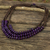 Wood beaded necklace, 'Happy Purple Brown' - Artisan Crafted Purple Wood Beaded Waterfall Necklace (image 2) thumbail