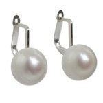 Cultured pearl drop earrings, 'Pale Moon' - Fair Trade Cultured Freshwater Pearl Drop Earrings