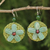 Quartz beaded flower earrings, 'Meadow Flower' - Fair Trade Green Quartz and Tiger's Eye Flower Earrings thumbail