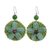 Quartz beaded flower earrings, 'Meadow Flower' - Fair Trade Green Quartz and Tiger's Eye Flower Earrings (image 2a) thumbail