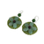 Quartz beaded flower earrings, 'Meadow Flower' - Fair Trade Green Quartz and Tiger's Eye Flower Earrings (image 2b) thumbail