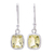 Lemon quartz dangle earrings, 'Autumn Sunshine' - Princess Cut 12 Ct Lemon Quartz and Silver Dangle Earrings thumbail