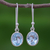 Blue topaz dangle earrings, 'Autumn Sky' - Sterling Silver and Blue Topaz Dangle Style Earrings thumbail