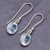 Blue topaz dangle earrings, 'Autumn Sky' - Sterling Silver and Blue Topaz Dangle Style Earrings (image 2b) thumbail