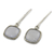 Chalcedony dangle earrings, 'Winter Sky' - Pale Blue Chalcedony Earrings with Hammered Sterling Silver (image 2b) thumbail