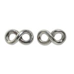 Sterling silver stud earrings, 'Infinite Style' - Fair Trade Infinity Symbol Earrings in 925 Sterling Silver