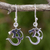 Sterling silver dangle earrings, 'Spirit Om' - Small Sterling Silver Dangle Earrings with Om Symbol thumbail
