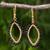Gold plated onyx dangle earrings, 'Black Treasure' - Hammered Gold Plated Earrings with Faceted Onyx Beads (image 2) thumbail