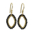 Gold plated onyx dangle earrings, 'Black Treasure' - Hammered Gold Plated Earrings with Faceted Onyx Beads thumbail