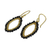 Gold plated onyx dangle earrings, 'Black Treasure' - Hammered Gold Plated Earrings with Faceted Onyx Beads (image 2b) thumbail