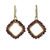 Gold plated garnet dangle earrings, 'Red Treasure' - Beaded Garnet Dangle Earrings with 24k Gold Plated Brass thumbail
