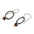 Garnet dangle earrings, 'Forged in Passion' - Garnet Dangle Earrings with Oxidized Silver and 24k Gold (image 2b) thumbail