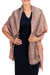 Silk shawl, 'Shimmering Cinnamon' - Brown Woven 100% Silk Shawl from Thailand (image 2a) thumbail