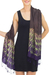Tie-dyed scarf, 'Brown Purple Kaleidoscopic' - Tie-dye Silk Rayon Scarf Crafted by Hand in Thailand (image 2c) thumbail