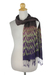 Tie-dyed scarf, 'Brown Purple Kaleidoscopic' - Tie-dye Silk Rayon Scarf Crafted by Hand in Thailand (image 2d) thumbail