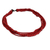 Wood beaded necklace, 'Cabana Dance' - Fair Trade Long Wood Beaded Necklace in Bright Red (image 2b) thumbail