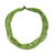 Wood beaded necklace, 'Oasis Dance' - Long Multi Strand Bright Green Beaded Wood Necklace thumbail