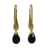Gold vermeil onyx dangle earrings, 'Black Glamour' - 24k Gold Vermeil Earrings with Genuine Onyx Briolettes thumbail