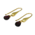 Gold vermeil garnet dangle earrings, 'Crimson Glamour' - Hand Made Dangle Earrings with 24k Gold Vermeil and Garnet (image 2b) thumbail