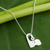 Amethyst pendant necklace, 'Playful Elephant' - Brushed Sterling Silver and Amethyst Elephant Necklace thumbail