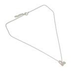 Amethyst pendant necklace, 'Playful Elephant' - Brushed Sterling Silver and Amethyst Elephant Necklace