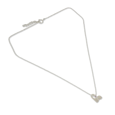Halskette mit Amethyst-Anhänger - Elefantenhalskette aus gebürstetem Sterlingsilber und Amethyst