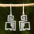 Sterling silver dangle earrings, 'Elephant in a Box' - Handmade Sterling Silver Modern Earrings with Elephant Theme (image 2) thumbail