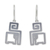 Sterling silver dangle earrings, 'Elephant in a Box' - Handmade Sterling Silver Modern Earrings with Elephant Theme thumbail